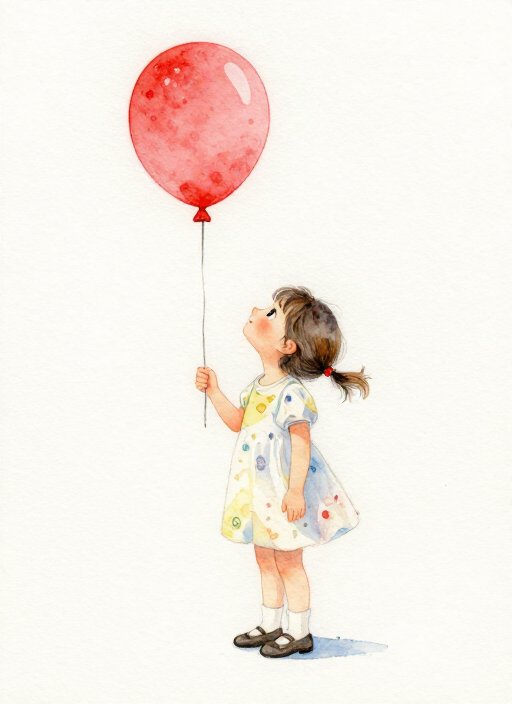 mädchen mit rotem ballon